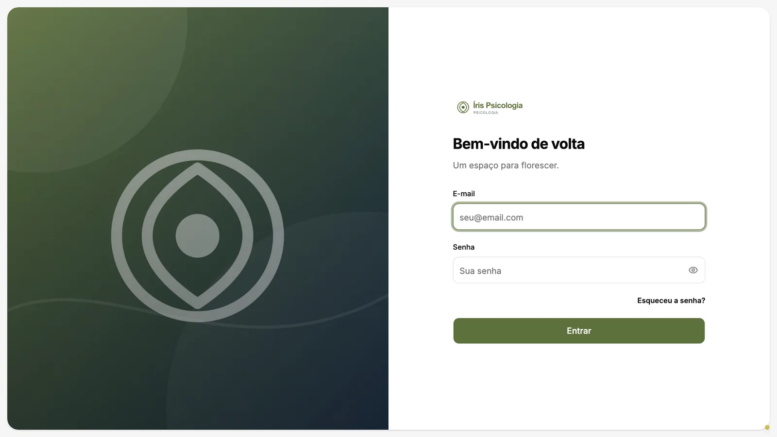 Sistema white label personalizado para a Íris Psicologia